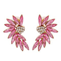 JJ55492 New Style Fashion Rhinestones Feather Earrings Women Rhinestones Stud Earrings Wholesale