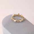 Dainty 925 Sterling Silver Opal Stacking Ring Gold Plated White Opal and CZ Open Ring for Women