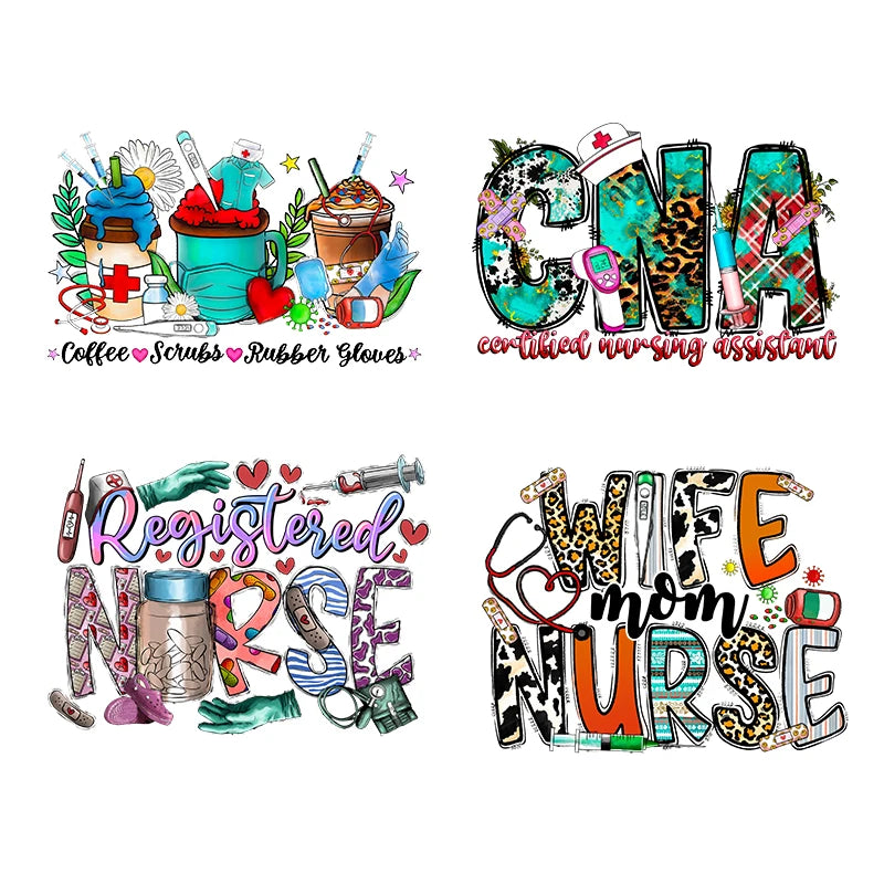 Screen Print Transfers Wholesale Nurse Life Transfers logo Transfer Vinyl Printing Iron on Custom t Shirts