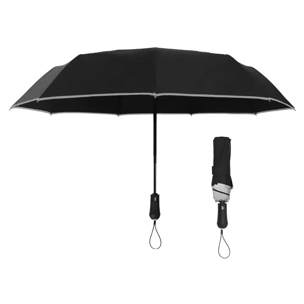 NEW Design Good Quality  Portable Storm and Anti-UV Fully Automatic Umbrella With LED Flashlight Rain Travel Umbrella