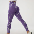 Custom Logo Women's Tie Dye High Waisted Workout Leggings Scrunch Butt Lifting Gym Athletic Pants Seamless Yoga Leggings
