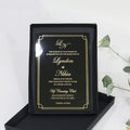 DIY Luxury Black and Gold Foil Acrylic Invite Great Paper Boxed Premium Handmade Wedding Acrylic Invitation Set