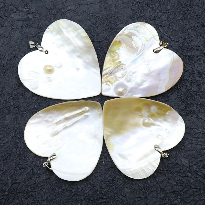 Huiying Baroque Natural Freshwater Pearl Heart Shaped Gilt Bezel Square Pearl Connector Pendant Jewelry