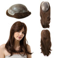 Stock Chinese Cuticle Remy Hair Topper Toupee for Women  All Injected Poly Hair Pieces