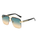 2026 Double Bridge Square Large Frame Fashionable Sunglasses New Gradient Metal Rimless Sunglasses Women Men