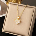 Wholesale New Sweet Stainless Steel Dainty Women Fashion Designs Diamond Lover Heart Choker Necklaces