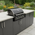 24.5 INCH Outdoor Dual Fuel Gas & Charcoal Grill with 40000 BTU High Heat Output Large Cooking Area for Outdoor BBQ