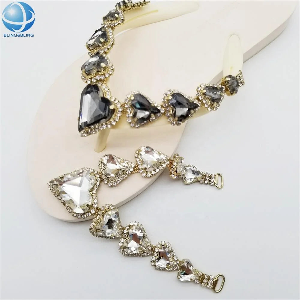 Sparkle Rhinestone Chain for Flip Flops Shoe Buckle Chains Slipper Sandals Decorations