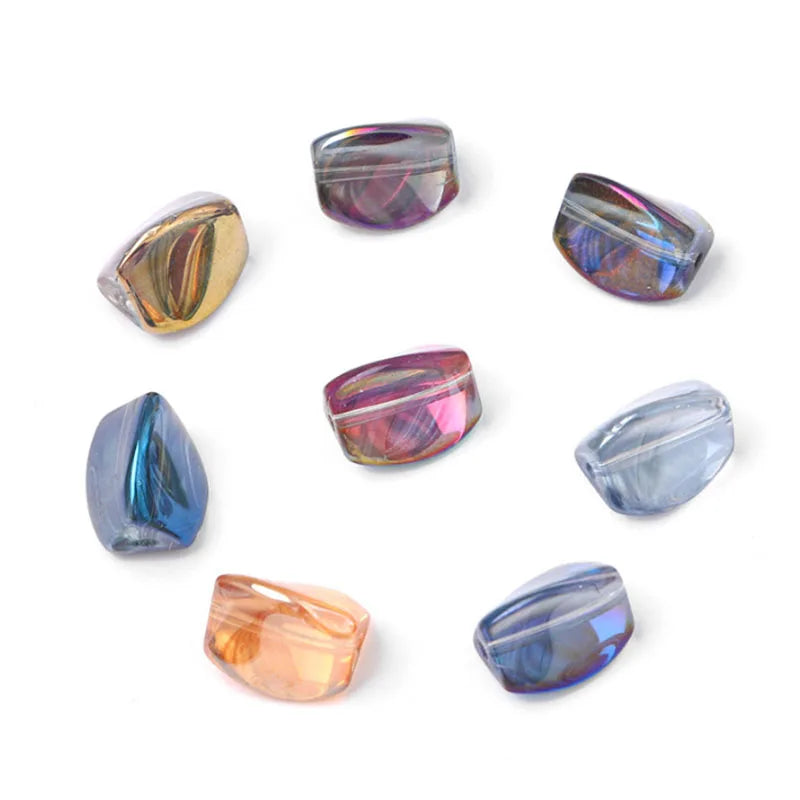 9*12mm Gradient Color 10pcs Irregular Glass Crystal Beads DIY Beaded Bracelet Jewelry Handmade Material Accessories Beads