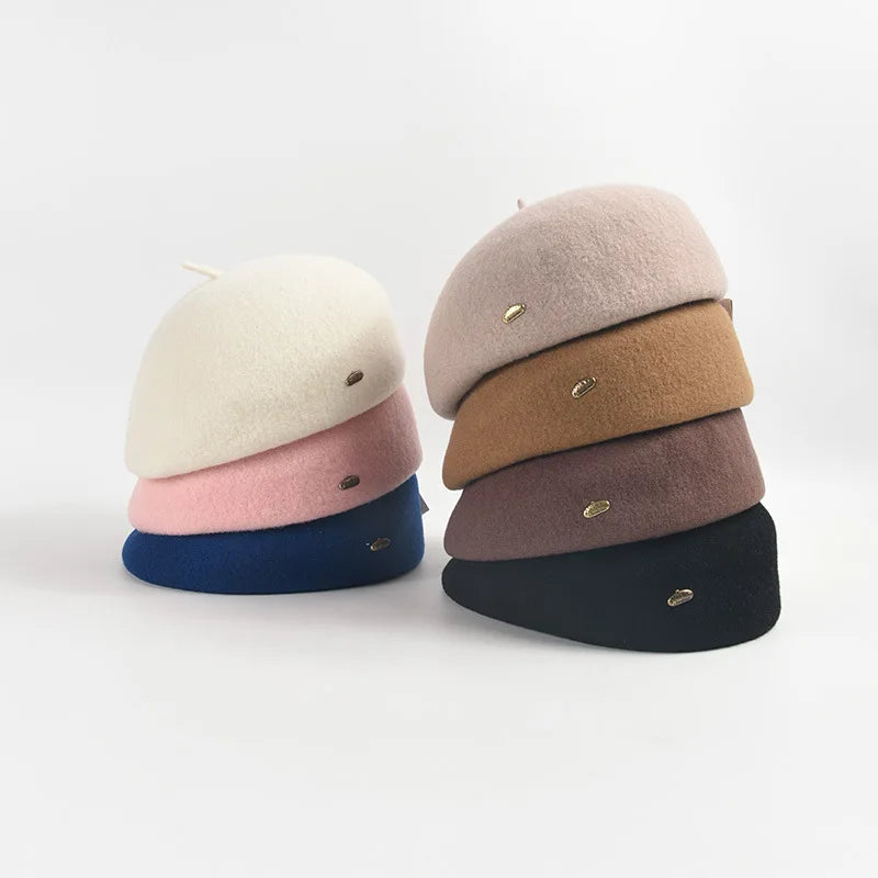 Autumn Winter New Styling Women Simple Fashion Wool Beret Retro Painter Berets Hat