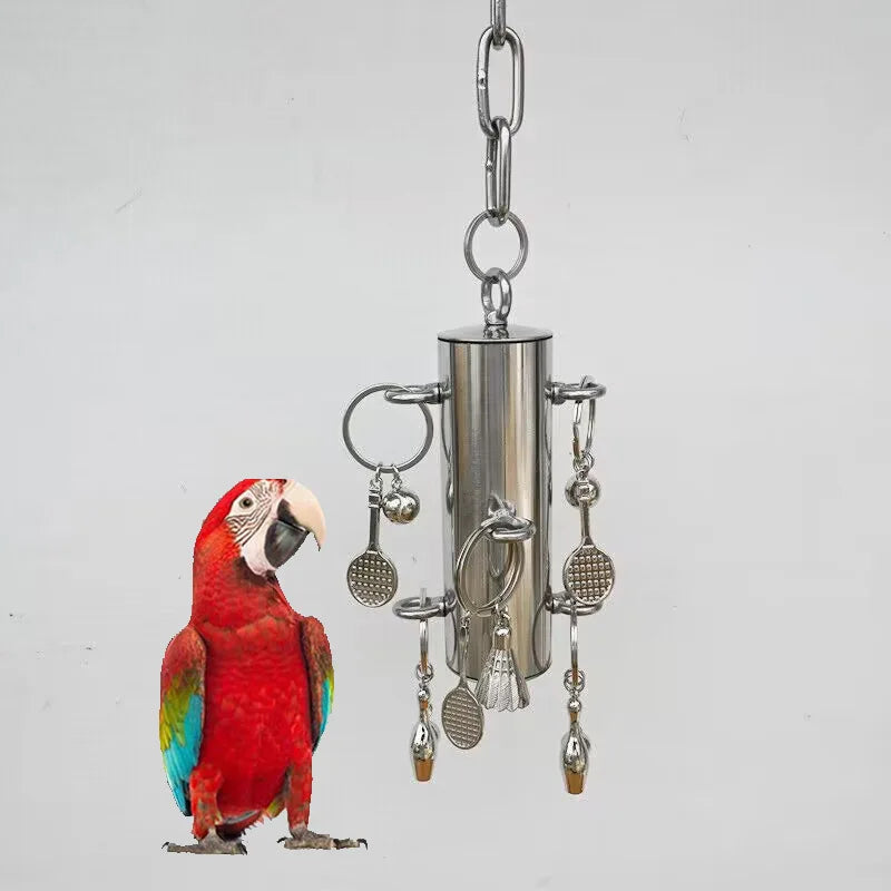 Direct Factory Sales of Durable Eco-Friendly Stainless Steel Bird Bell Relief Chew Toys for Medium and Large Parrots