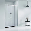 KMRY 1500*1900mm Frameless Clear Tempered Glass Rectangle Tray Shower Screen 8/10mm Dual Sliding Door 4 Panels for Hotels