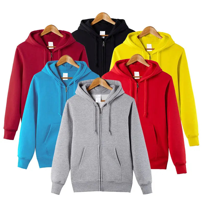 330g Zipper Hoodie Sweatshirt Autumn Winter Fleece Jacket Customizable Advertising Hoodie and Workwear