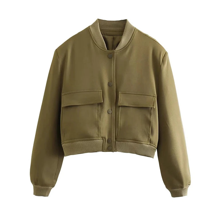 2023 Summer Fashion New Big Pocket Jacket Women Temperament Short Coats