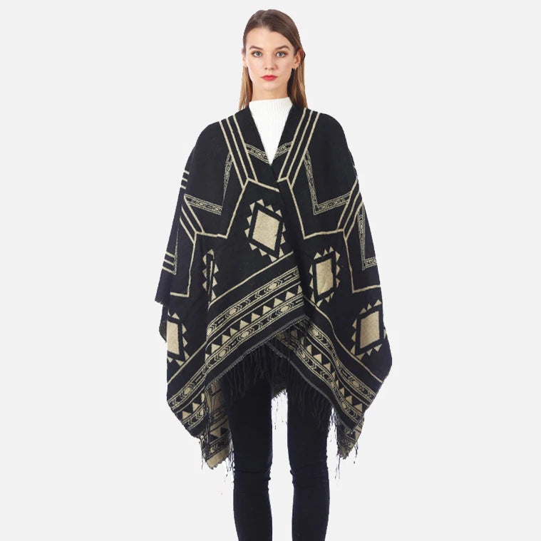 2026 Wholesale Ethnic Style Ponchos Capes Tassel Travel Women Shawl Winter Outdoor Shawl Wraps