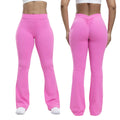 Custom Logo High Waist Wide Leg V Back Shape Yoga Leggings Plus Size Butt Lifting Flared Yoga Pants Solid Pattern