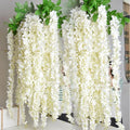 AF0701 Bulk Sale Artificial Wisteria Vine Flor Supplies Flower Bushy Silk Garland Hanging for Wall Decoration Hanging Celling