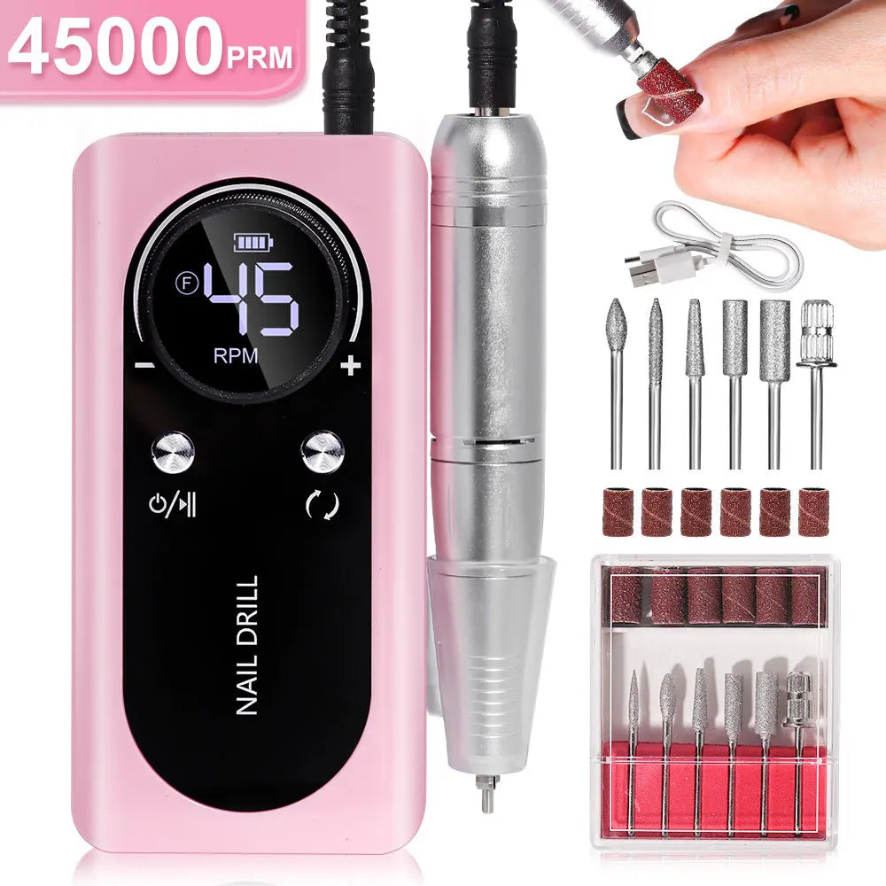 New Arrival Nail Drill Machine 45000rpm Manicure Machine Polishing Electric Nail File Drill Machine Drill for Professional Nails
