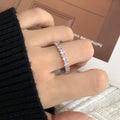 FOXI Customize 5A Quality Pave Dainty Zircon Cubic Luxury Designs 925 Sterling Silver Ring with Gold Plated