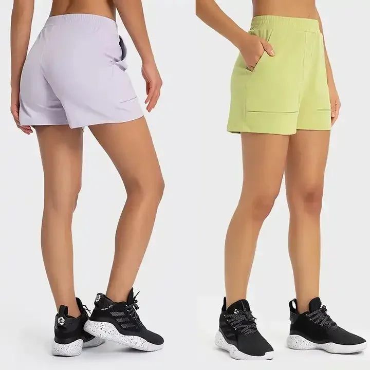 Women's Custom Logo High Waist Side Pocket Yoga Shorts Breathable Summer Sports Fitness Biker Shorts Casual Short Sweat Pants