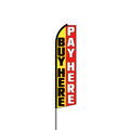Wholesale Hot Sell Promotional Product 3x5ft 100%Polyester Outdoor Custom Buy Here Pay Here Swooper Feather Flag