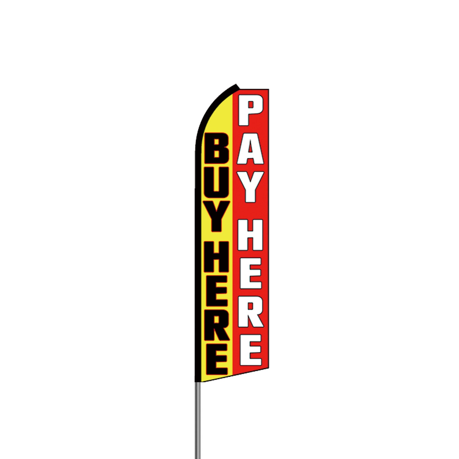 Wholesale Hot Sell Promotional Product 3x5ft 100%Polyester Outdoor Custom Buy Here Pay Here Swooper Feather Flag