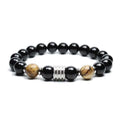 10mm Obsidian Tiger Eye Stone Stainless Beaded Natural Stone Bracelet ST226