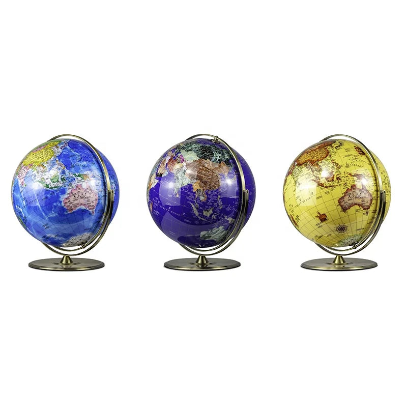 Seeball 42cm/50cm Crystal Plating U-Shaped Base Green Bronze Globe-Popular Science Education Business Home Decoration 3 Colors