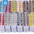 Blinginbox Wholesale 21 AB Colors Non Hotfix Rhinestones Glitter Crystal  Mix 6 Sizes Flatback Rhinestone Box Set for Nails Art