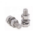 M3-M20 304 Stainless Steel & Titanium Hex Bolt Nut Set with Flat/Elastic Washer Elevator Accessories