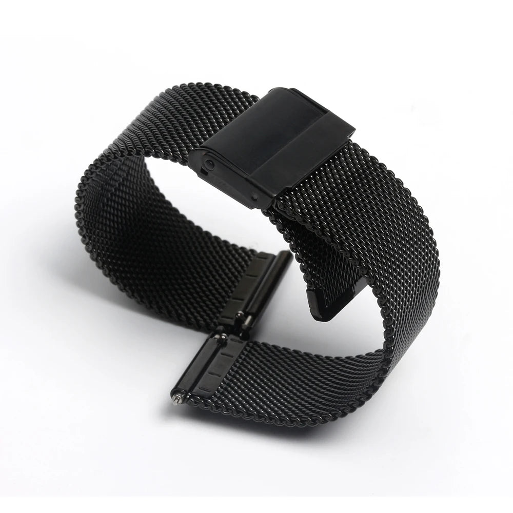 Braided Milanese Strap 16mm 18mm 20mm 22mmDouble-buckle Stainless Steel Strap Suitable
