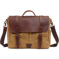 New Design Retro Style Casual Business Large Capacity Vintage Canvas Laptop Messenger Briefcase Crossbody Bag Brushed Gold