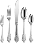 Royal Style Vintage Design Luxury Mirror Polish Stainless Steel 18/10 Gold 4-Piece Wedding Flatware Gift Set MegaBDM