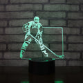 Ice Hockey 3d Illusion Lamp Usb Night Light Laser White Lamp with Black Base Modern Acrylic Table Lamp for Decoration