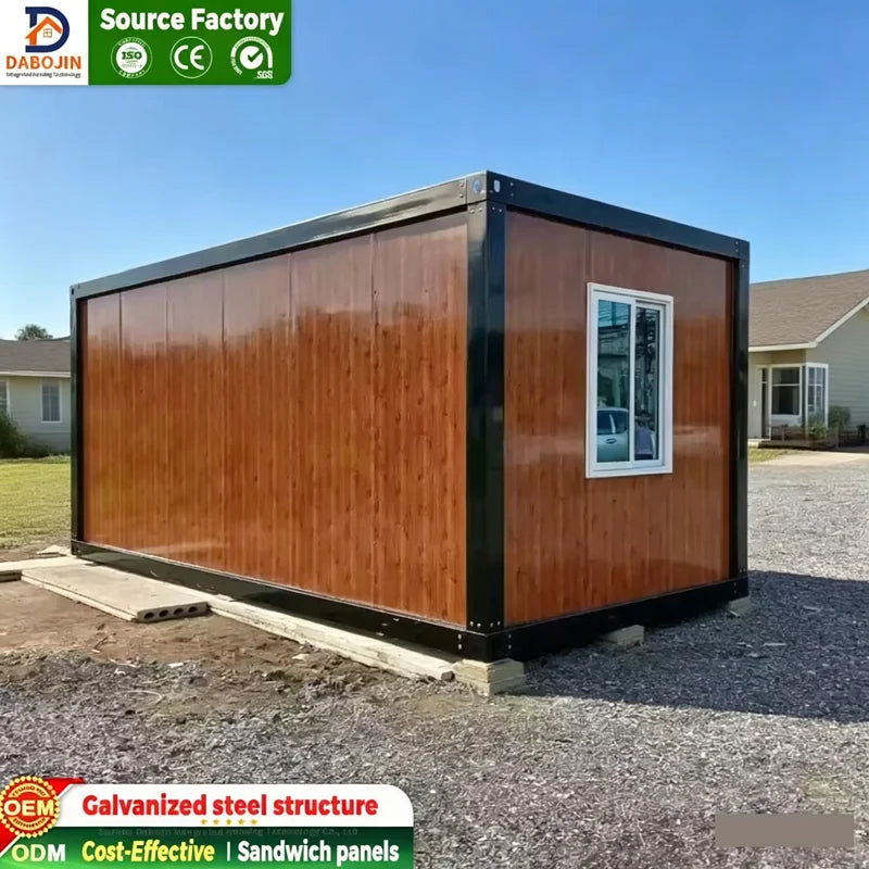 20ft  Prefa Container House 2 Bedroom Detachable Bathroom Prefabricated Office Building Houses Fireproof Customizable Layout