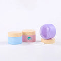 Low Moq 30ml 50ml Macaron Skincare Round Empty Glass Custom pink Blue Orange Color Cosmetic Jars Color Cosmetic Jars