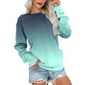 Womens Casual Long Sleeve Gradient Sweatshirt Crew Neck Cute Pullover Relaxed Fit Tops