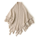 Y-Z New Pure Wool Women's Autumn Winter Warm Tassel Triangle Scarf Fashionable Large Knitted Shawl Traditional Scarves & Shawls