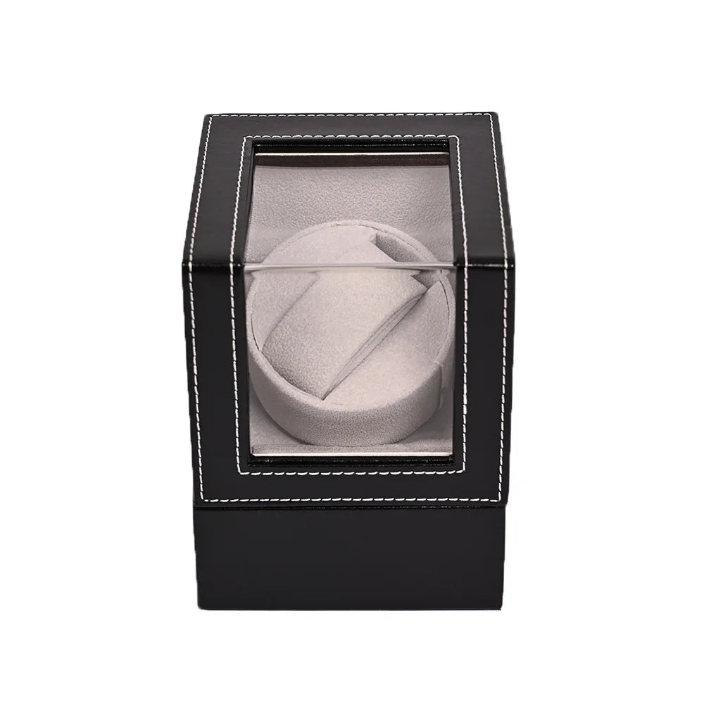 Ready to Ship Luxurious 1+0 Slot Automatic PU Leather Watch Winder Rotating Motor Watch Box for Watch Maintenance