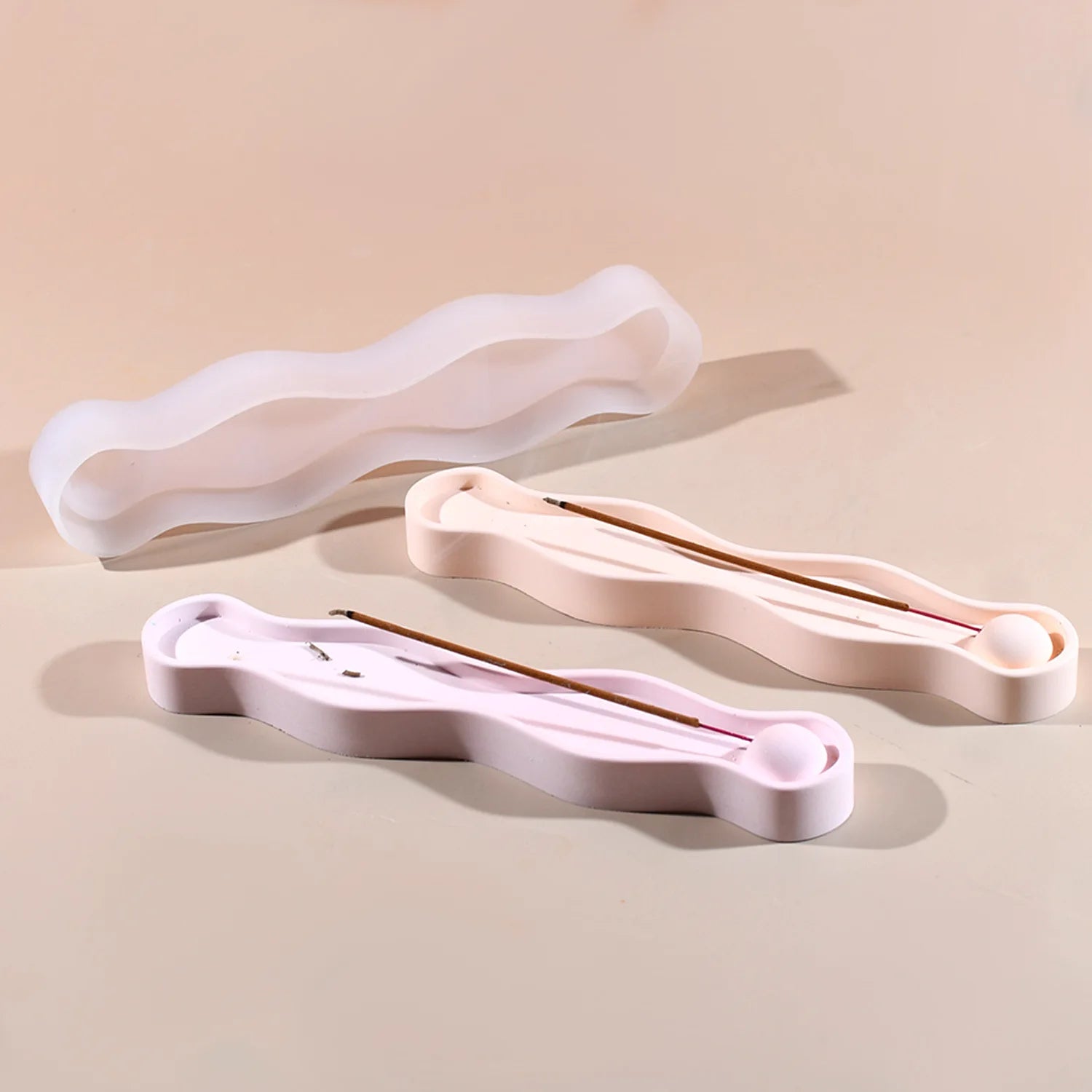 Diy Wave Incense Tray Drop Glue Mold Zen Sleeping Incense Candlestick Decoration Silicone Mold