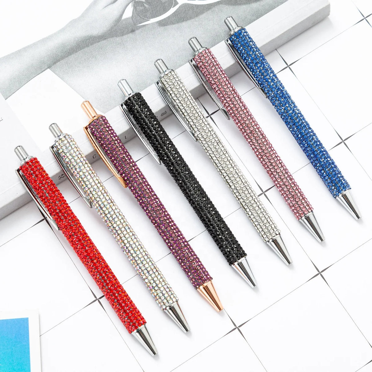 Bling Pen Cute Diamond Pens Wedding Rhinestones Gift Crystal Pens Retractable for Women Office Birthday