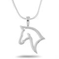 BINSHUO Pony Pendant Necklace Fashion Jewelry Snake Chain Cute Animals Hollow Horse Charm Pendant Equestrian Necklaces for Women