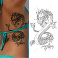 Bxtats Custom 40 Styles Semi-Permanent Dragon Tattoo for Men Last 1-2 Weeks Printed Back Arm Juice Tattoo Sticker