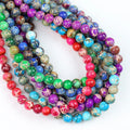 Natural Multi Colorful Imperial Jasper Stone Loose Bead Strand Sea Sediment Jasper Beads for Jewelry Making 4mm 6mm 8mm 10mm