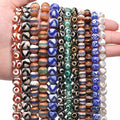 8-10mm Tibetan Dzi Beads Natural Agate Stone Prayer Mystical Ancient Round Loose Bead for Jewelry Making Diy Bracelets Accessory