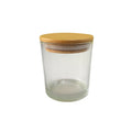 Wholesale Luxury Transparent Glass Candle Jar with Bamboo Lid for Home Decoration and Christmas Occasions