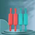 Children Plastic Rolling Pin Non-Slip Handle Eco-Friendly Fondant Rolling Pin Cookie Baking Food Contact Safe Mini Tool Red/Blue