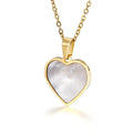 Women Jewelry 18k Gold Plated Stainless Steel Heart Shaped Seashell Necklace