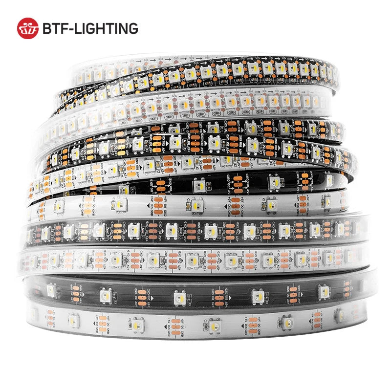 New Version UL D5V SK6812 RGBW Pure White 30 60 144 Pixels Individually Addressable Digital Dream Color SK6812RGBW LED Strip