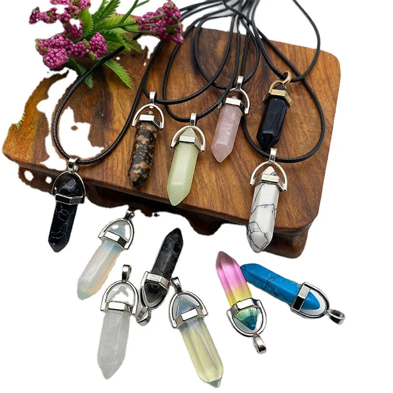 Wholesale Natural Mix Material Lapis Pendant Heading clear Quartz Pendants Crystal Jewelry for Gift and Decoration
